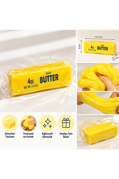 Magic Monkey Butter Görünümlü Yumuşak Sıkmalık Slime Oyuncak 113 g Sarı
