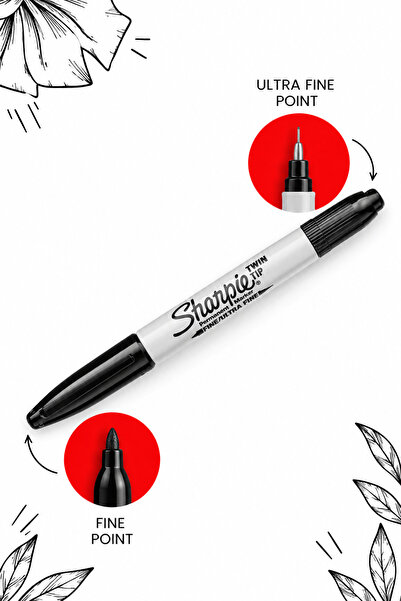 Sharpie Twin Tip Permanent Marker, Çift Uçlu Fine & Ultra Fine Siyah Markör –...