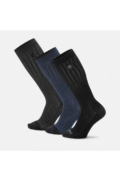 Timberland 3 Pack Danforth Solid Knee Highs