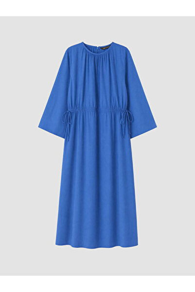 LC Waikiki Two Mt Shop Quality Lcw Modest Blue Plain Loose & Flowy Oval Neck ...