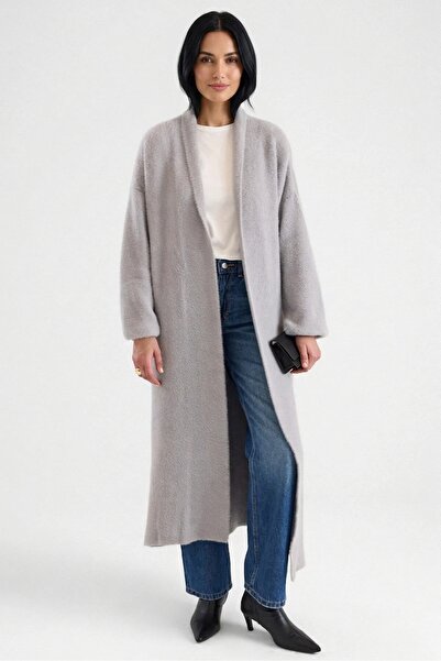 Miss Beyoğlu Kadın Oversize Uzun Triko Hırka – Pembe, Taş, Bej , Siyah , Kahv...