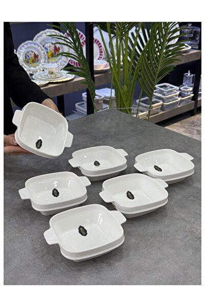 Doğudeko Porcelain 6-Piece Oven Dish Multi-Purpose 13 cm Deep Bowl