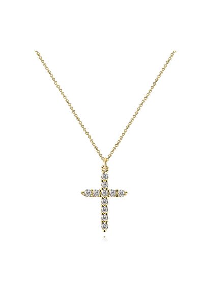 Aleda Colier "Cruce", Otel placat cu aur 18K