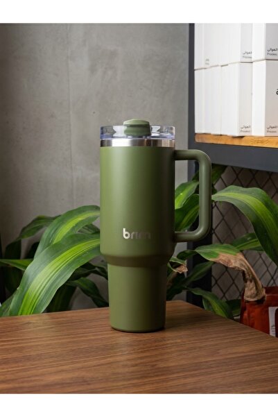 Generic Brand Brim Thermal Mug Cup with Handle and Lid