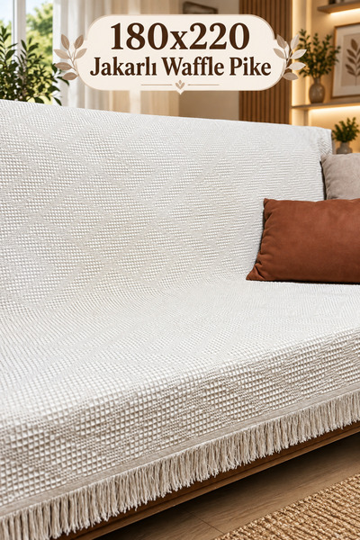 Rain Home Collection Ekru 180x220 Jakarlı Waffle Pike