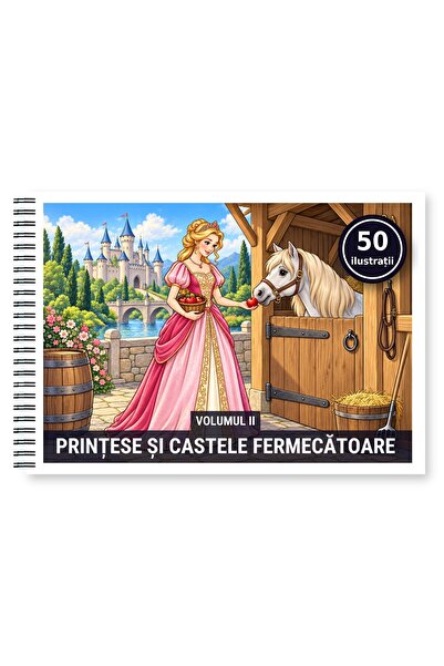 Legendary Gifts Carte de colorat, 50 de ilustrații Printese si castele fermec...