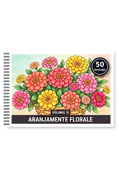 Legendary Gifts Carte de colorat, 50 de ilustrații Aranjamente Florale - Volu...