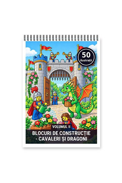 Legendary Gifts Carte de colorat, 50 de ilustrații Blocuri de constructie - C...