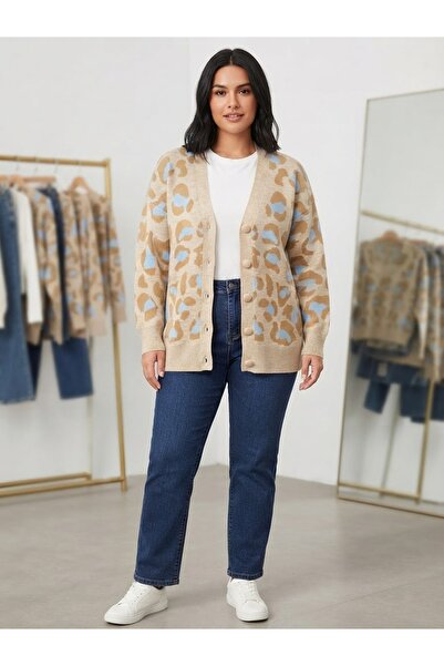 Leopar desenli hırka