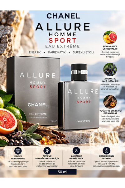 Chanel ALLURE HOMME SPORT Eau Extrême 50 ml – Aromatik, Odunsu ve Yoğun Karak...