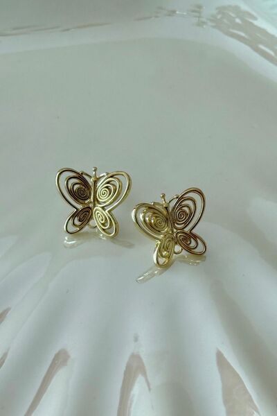 Trendy Butik Butterfly Figured Earrings