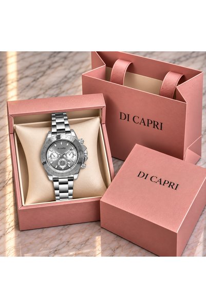 Generic Brand ساعة DI CAPRI كرونوغراف فضية LOOSTER TIME