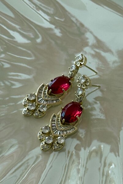 Trendy Butik أقراط فستان السهرة بحجر الزركون الفولاذي
