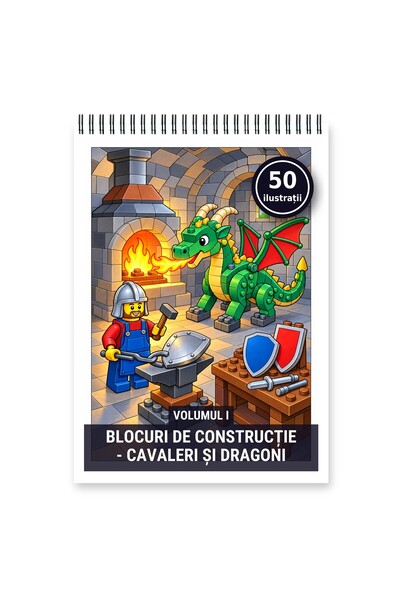 Legendary Gifts Carte de colorat, 50 de ilustrații Blocuri de constructie - C...