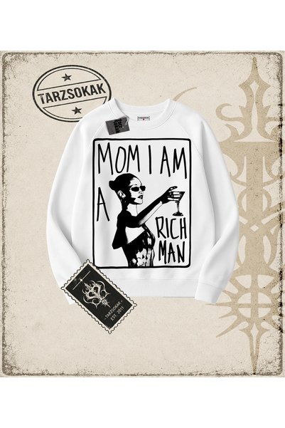 Tarzsokak Gotička i grunge ulična odjeća MOM JA SAM BOGAT ČOVEK Dukserica sa ...