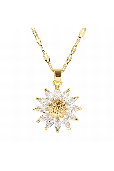 Aleda Colier "Floare", Otel placat cu aur 18K