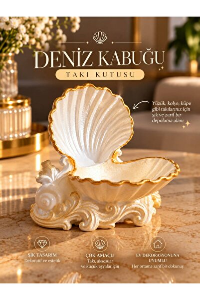 gökkuşağı sepet Deniz Kabuğu Takı Kutusu Dekoratif Takı Organizeri Şık Takı v...