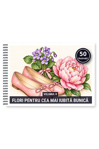 Legendary Gifts Carte de colorat, 50 de ilustrații Flori pentru cea mai iubit...