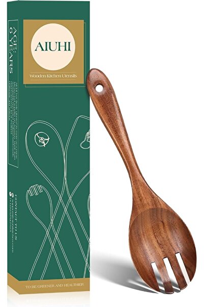 GENERAL Wood Salad Serving Utensil, Wooden Salad Fork, Teak Wood Salad Server...