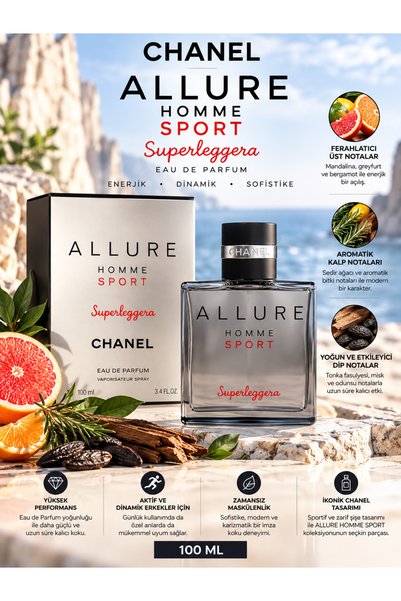 Chanel ALLURE HOMME SPORT SUPERLEGGERA EDP 100 ml – Ferah Açılışlı Odunsu Amb...