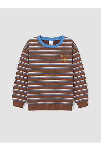 LC Waikiki Rmz Gi̇yi̇m Farkiyla Boys' Striped Thick Sweatshirt