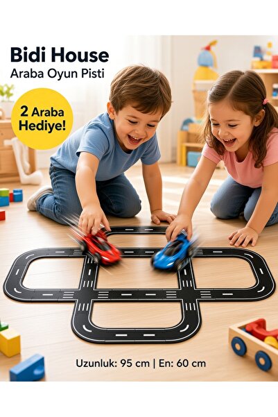 Bidi House Oyuncak Araba - Yarış Pisti - Aksiyon Pisti - Araba Parkuru - Eğit...