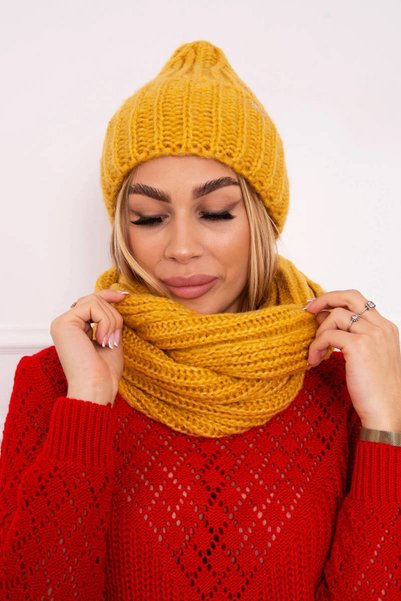 Kesi Set de damă galben, gros, reiat