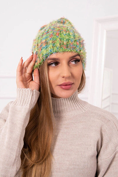 Kesi Pălărie verde de damă, de iarnă, din lână acrilică