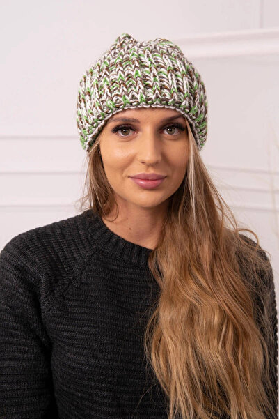 Kesi Pălărie de iarnă de damă verde-maro cu bor răsfrânt Klara