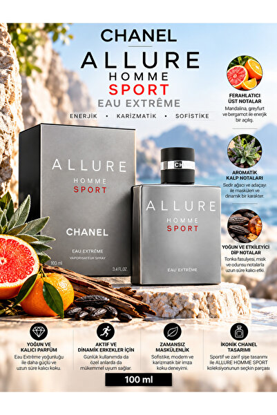 Chanel ALLURE HOMME SPORT Eau Extrême 100 ml – Aromatik, Odunsu ve Yoğun Kara...