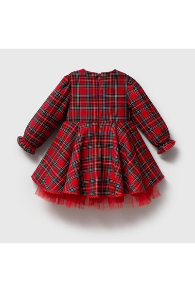 ministok Rochie pentru fete cu model în carouri și guler tip pelerină Maren