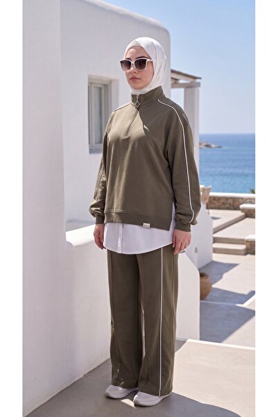 MİMİ Luxury Wear Γυναικείο σετ φούτερ και παντελόνι σε χαλαρή γραμμή καθημερι...