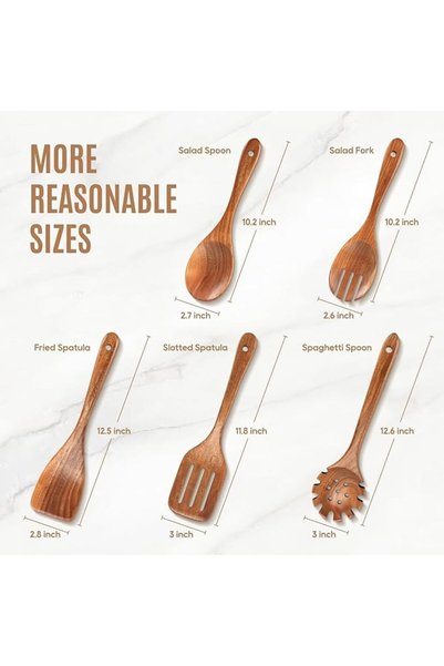 U-HOOME U HOOME Wooden Spoons for Cooking, 9 Pcs Wooden Utensils for Cooking Utensils Set with Utensil Holde