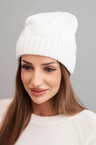 Kesi Căciulă de iarnă din acril pentru femei, cu împletitură decorativă, K462...