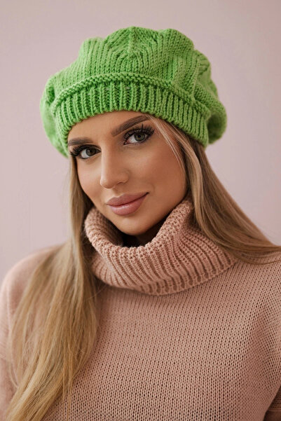 Kesi Căciulă de iarnă de damă, la modă, din lână și acril, Pistachio