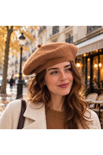 BIJUTERI Spk-12008 Caramel Premium Soft Textured Painter's Hat |   Eos Collec...