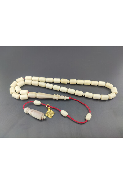 İskeçe Tesbih İskeçeli Cemil Master's Work Hand Painted Natural Camel Bone Ce...