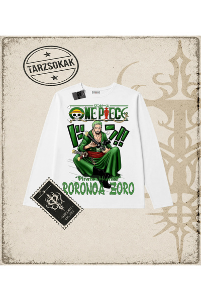 Tarzsokak One Piece Anime Characters Biskilet Collar Long Sleeve White