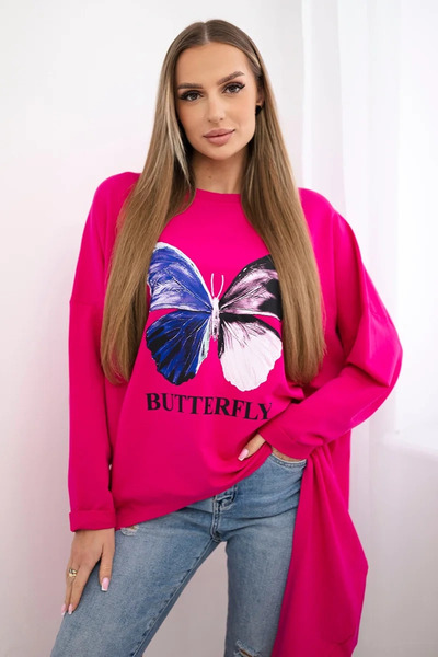 Kesi Bluză cu imprimeu oversize fucsia