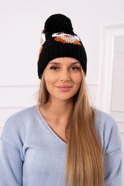 Kesi Pălărie de damă neagră de iarnă cu model clasic