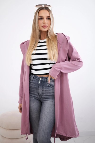 Kesi Cardigan de damă supradimensionat, imprimat, roz închis