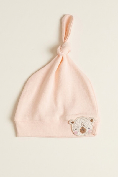 LOGO AKSESUAR 0-6 Months Unisex Baby Bear Hat with Embroidery Detail, 100% Co...