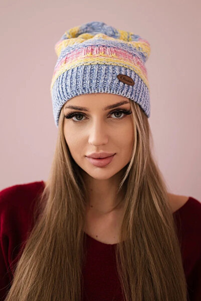 Kesi Căciulă călduroasă de damă, roz și albastră, din fleece, de iarnă, asort...