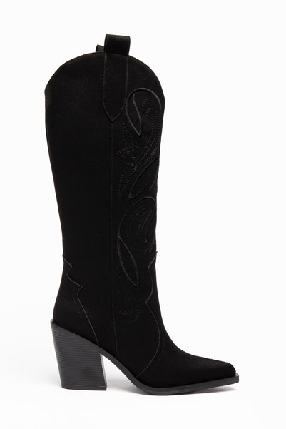 MS SUGAR SHOES Γυναικείες Μπότες Καουμπόι - Μυτερή μύτη με λεπτομέρεια κεντήμ...