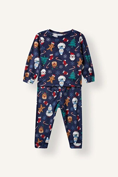 DeFacto Printed Velvet Pajama Set for Baby Boy (26 Cw)