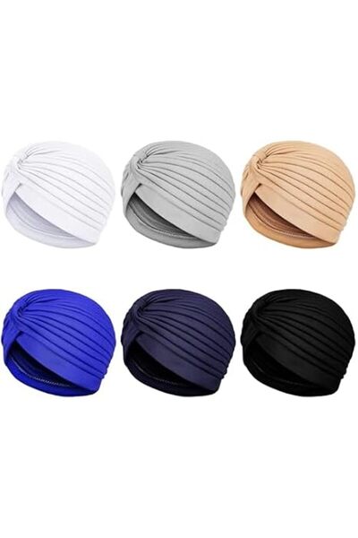 Bukela 6 Pack Turbans for Women Stretch Slouchy Head Beanie Cover Pre-Tied Kn...