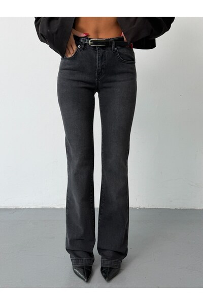 HerTon Pantaloni din denim elastic cu talie înaltă, care îmbrățișează corpul,...
