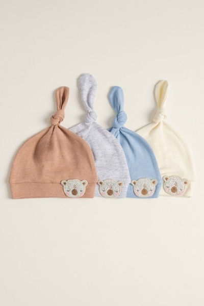 LOGO AKSESUAR 0-6 Months Unisex Baby Teddy Bear Embroidery Detailed 100% Cott...