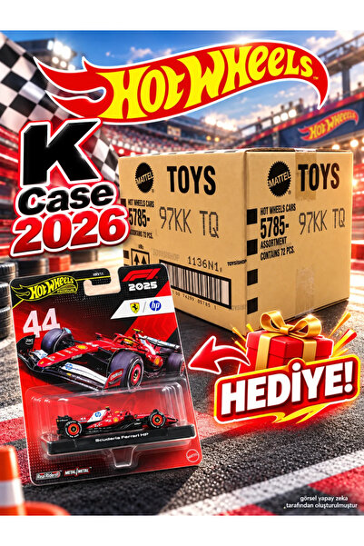 HOT WHEELS 2026 K Case 72'li Açılmamış Tek Bant Kapalı Koli Set-1 (F1 - Scude...
