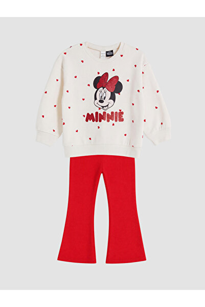 LC Waikiki Rmz Gi̇yi̇m Farkiyla Cute Mouse Printed Girls' Set